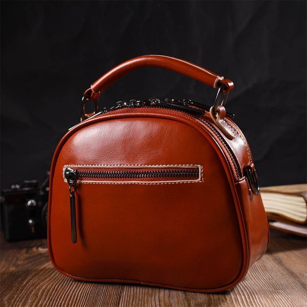 Жіноча шкіряна сумка-крос-боді Vintage SO-22129 коричнева SO-22129 фото