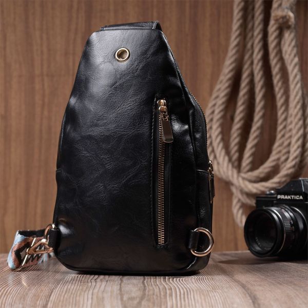 Женская сумка-слинг из экокожи Vintage SO-22770 черная SO-22770 фото