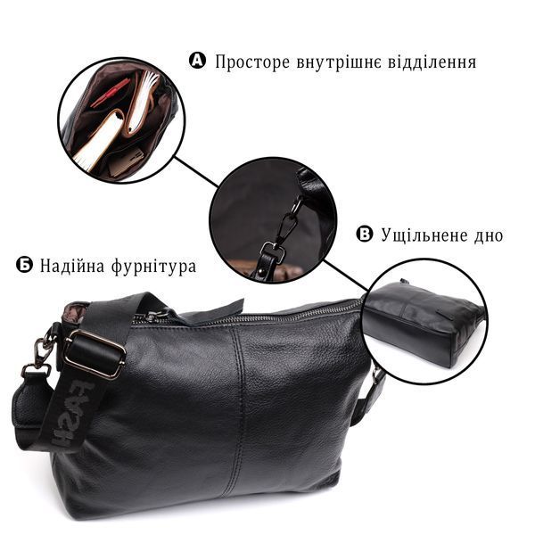 Женская кожаная сумка-кросс-боди Vintage SO-22379 черная SO-22379 фото