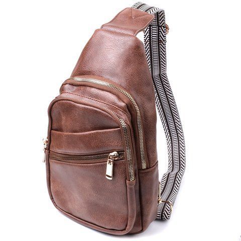 Женская сумка-слинг из экокожи Vintage SO-22760 коричневая SO-22760 фото