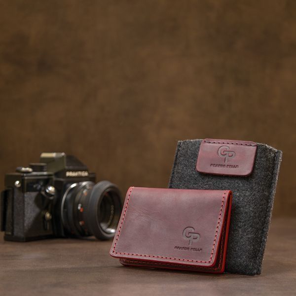 Бордова шкіряна візитниця GRANDE PELLE SO-11486 SO-11486 фото
