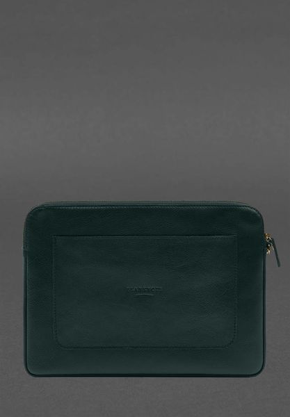 Зеленый кожаный чехол для MacBook 13 на молнии BlankNote BN-GC-29-malachite фото