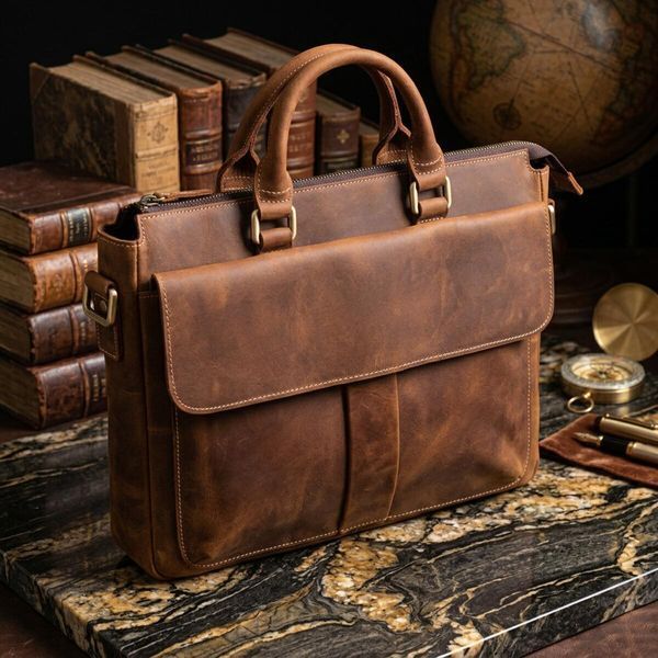 Чоловічий шкіряний портфель Vintage SO-14066 коричневий SO-14066 фото