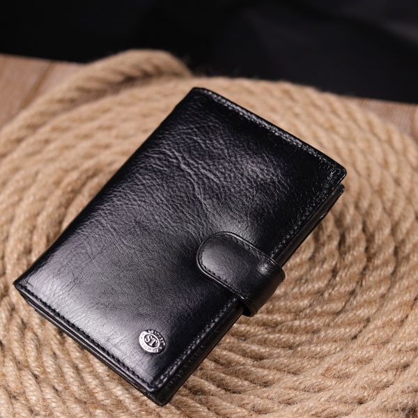 Картхолдер з натуральної шкіри чорного кольору ST Leather SO-19406 SO-19406 фото