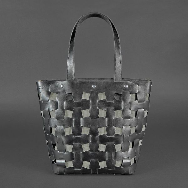 Черная сумка-шопер из ткани и кожи BlankNote BN-BAG-33-g BN-BAG-33-g фото