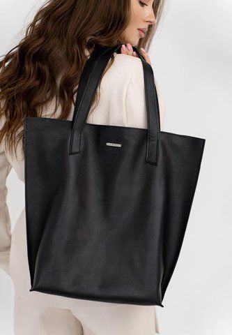 Черная кожаная сумка-шопер BlankNote BN-BAG-17-g BN-BAG-17-g фото