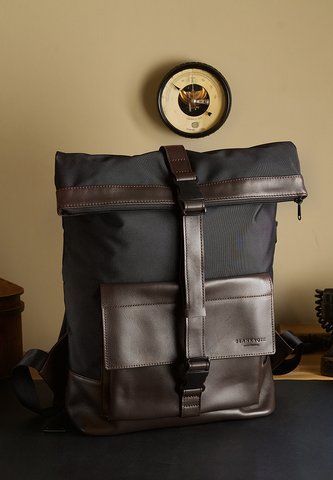 Черный рюкзак унисекс из кордуры и кожи BlankNote BN-BAG-61-choko-g BN-BAG-61-choko-g фото