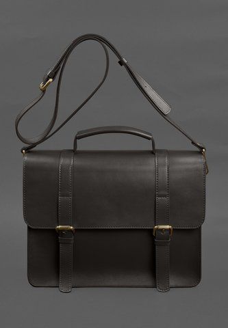 Темно-коричнева шкіряна сумка-портфель BlankNote BN-BAG-58-choko BN-BAG-58-choko фото