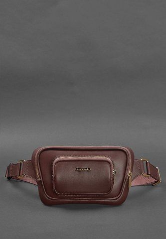 Бордова поясна сумка-бананка з натуральної шкіри BlankNote BN-BAG-45-vin BN-BAG-45-vin фото