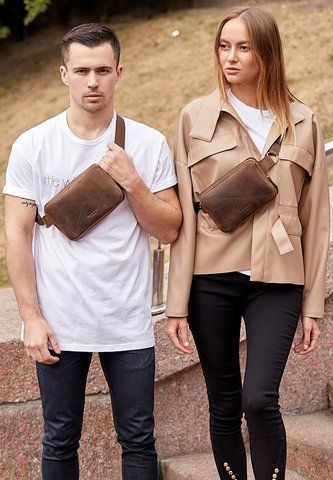 Темно-коричнева шкіряна поясна сумка BlankNote BN-BAG-6-o BN-BAG-6-o фото
