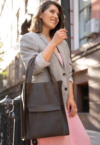 Коричнева шкіряна сумка-шопер BlankNote BN-BAG-10-1-o BN-BAG-10-1-o фото