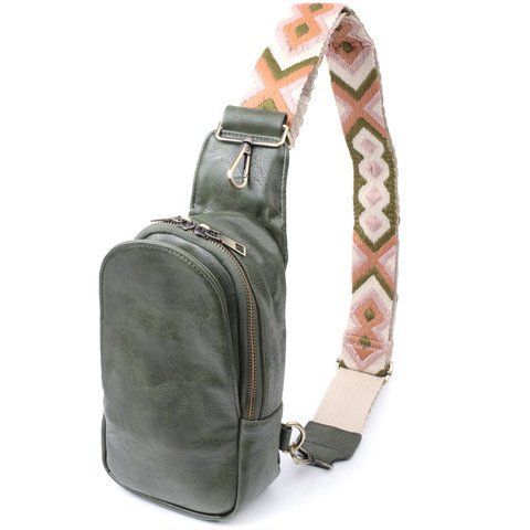 Жіноча сумка-слінг з екошкіри Vintage SO-22791 зелена SO-22791 фото