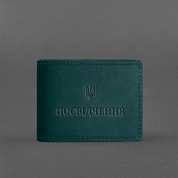 Зеленая кожаная обложка для удостоверения BlankNote BN-IDC-3-malachite фото
