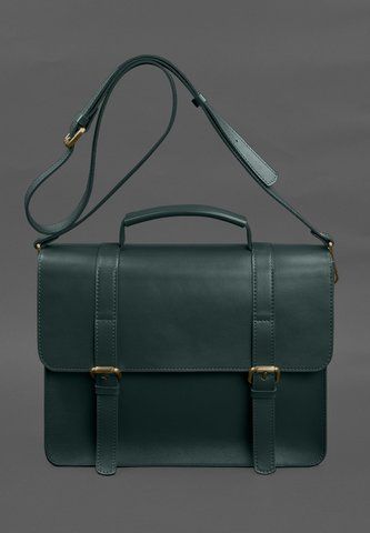 Зелена шкіряна сумка-портфель BlankNote BN-BAG-58-malachite BN-BAG-58-malachite фото