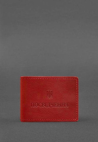 Червона обкладинка з натуральної шкіри для посвідчення BlankNote BN-IDC-3-red фото