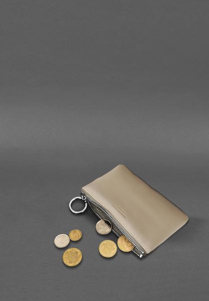 Светло-бежевая монетница из натуральной кожи BlankNote 3.0 на молнии BN-CW-3-light-beige фото