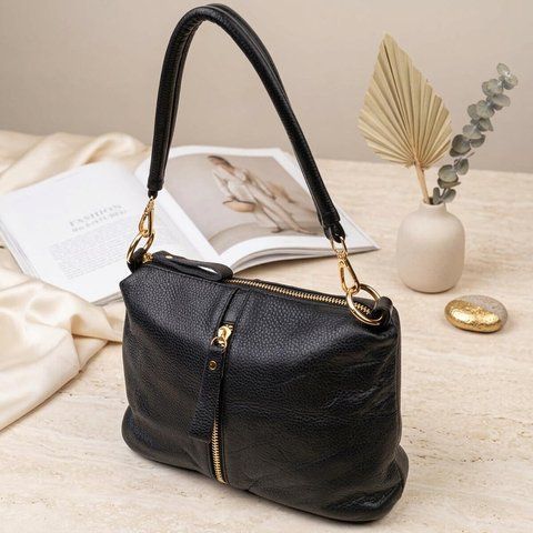 Женская кожаная сумка-кросс-боди Vintage SO-22135 черная SO-22135 фото
