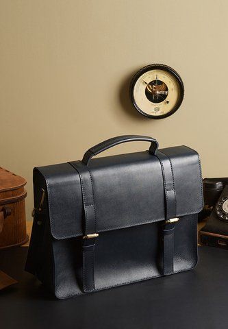 Синя шкіряна сумка-портфель BlankNote BN-BAG-58-navy-blue BN-BAG-58-navy-blue фото