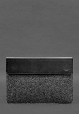 Чорний чохол-конверт для MacBook 13 на магніті BlankNote BN-GC-13-1-g-kr-felt-d фото