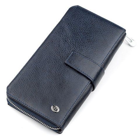 Синий кожаный кошелек-клатч ST Leather SO-18454 SO-18454 фото