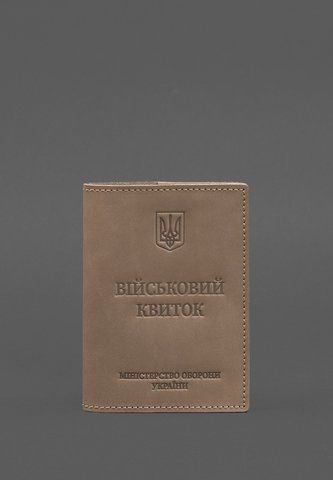 Светло-бежевая обложка из натуральной кожи для военного билета BlankNote BN-OP-7-beige-kr фото