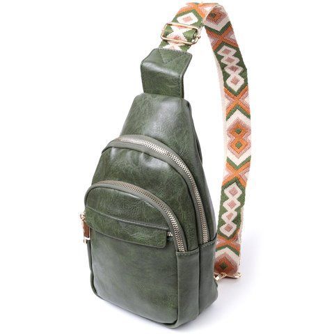 Жіноча сумка-слінг з екошкіри Vintage SO-22771 зелена SO-22771 фото