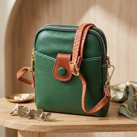 Женская кожаная сумка-кросс-боди Vintage SO-22268 зеленая SO-22268 фото