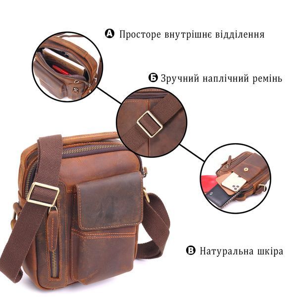 Мужская кожаная сумка-планшет Vintage SO-21293 коричневая SO-21293 фото