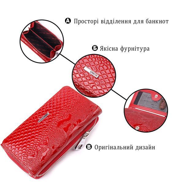 Кожаный кошелек-клатч красного цвета KARYA SO-21428 SO-21428 фото