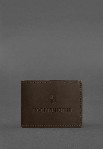 Темно-коричнева обкладинка з натуральної шкіри для посвідчення BlankNote BN-IDC-3-o фото