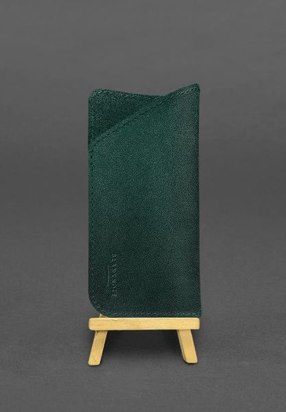Зеленый чехол для очков из натуральной кожи BlankNote BN-GC-23-malachite фото