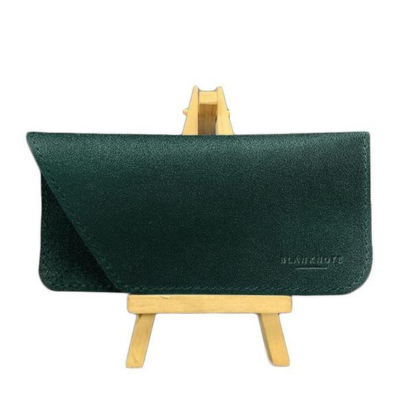 Зеленый чехол для очков из натуральной кожи BlankNote BN-GC-23-malachite фото