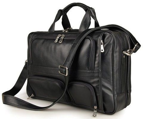 Чоловічий шкіряний портфель Vintage SO-14379 чорний SO-14379 фото