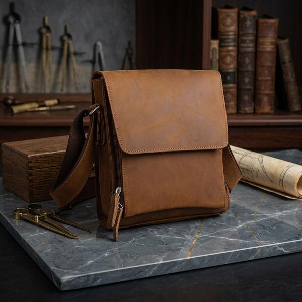 Мужская кожаная сумка-кросс-боди Vintage SO-14159 коричневая SO-14159 фото