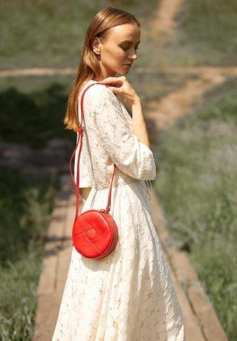 Красная женская кожаная сумка кросс-боди BlankNote BN-BAG-11-red BN-BAG-11-red фото