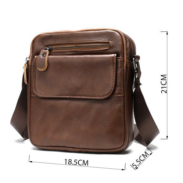 Мужская кожаная сумка-кросс-боди Vintage SO-14703 коричневая SO-14703 фото