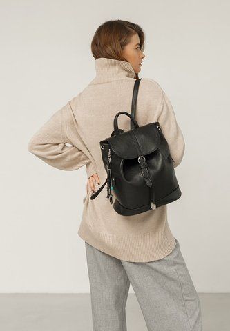 Жіночий чорний шкіряний рюкзак BlankNote BN-BAG-13-onyx BN-BAG-13-onyx фото