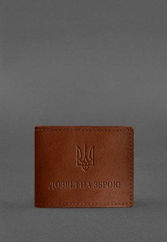 Світло-коричнева обкладинка з натуральної шкіри для дозволу на зброю BlankNote BN-OP-12-k фото