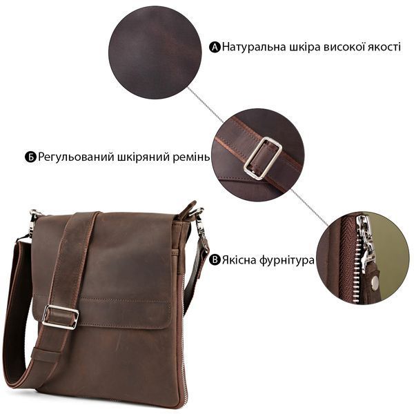Мужская кожаная сумка-планшет SHVIGEL SO-00999 коричневая SO-00999 фото