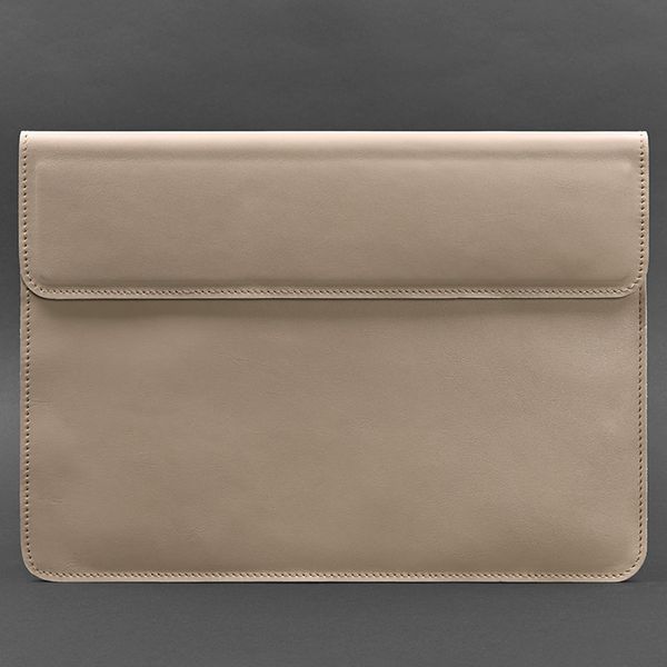 Светло-бежевый кожаный чехол-конверт для ноутбука BlankNote BN-GC-25-light-beige фото