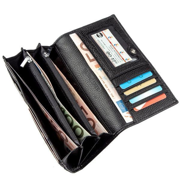 Кожаный кошелек-клатч черного цвета ST Leather SO-18859 SO-18859 фото
