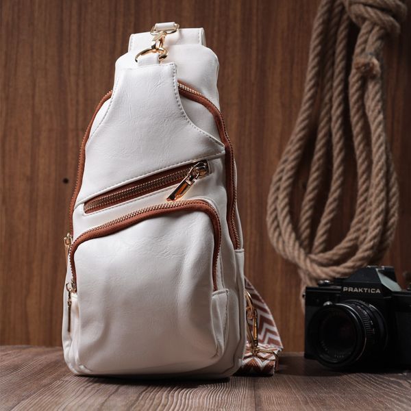 Жіноча сумка-слінг з екошкіри Vintage SO-22752 біла SO-22752 фото