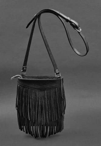 Женская черная кожаная сумка кросс-боди BlankNote BN-BAG-16-onyx BN-BAG-16-onyx фото