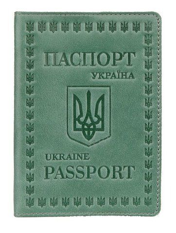 Шкіряна обкладинка на паспорт SHVIGEL SO-16134 зелена SO-16134 фото