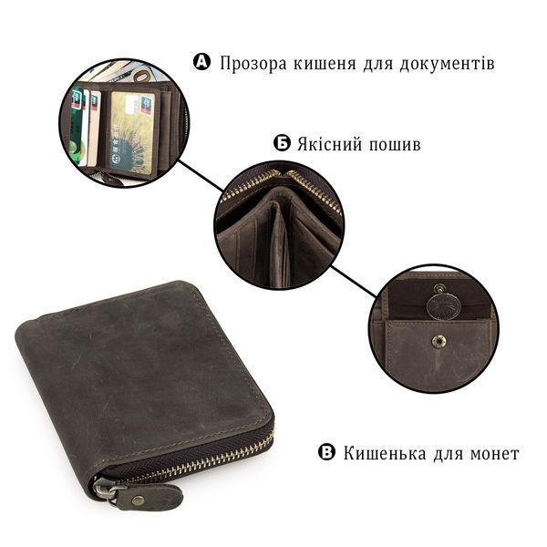 Коричневе портмоне з натуральної шкіри Vintage SO-14224 SO-14224 фото